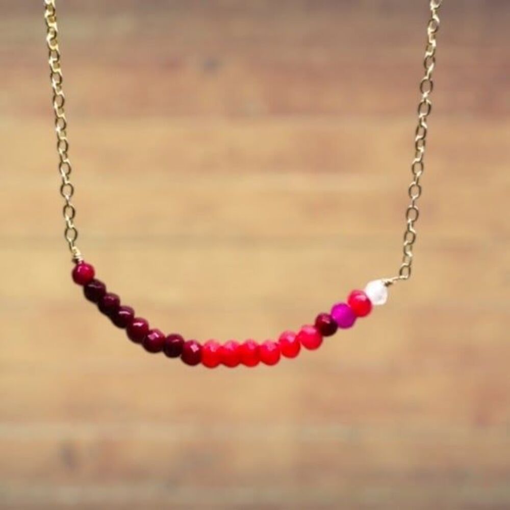 Indio Jewelry Shades of Red Gold Stainless Steel Necklace #7053 - Picture 3 of 5